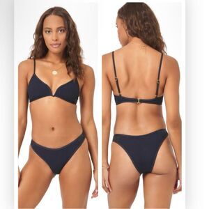 L*Space Macey bitsy ribbed peek-a-boo mesh paneling Bartlett Top Small NWT $99